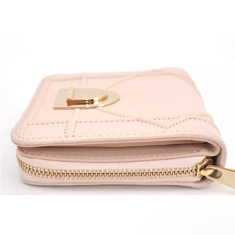 Christian Dior Cannage Tan Leather Compact Wallet EUC - Picture 5 of 11